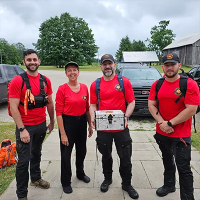 group of volunteers during training